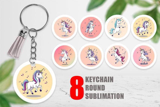 Keychain Dancing Unicorn Sublimation artnoy 