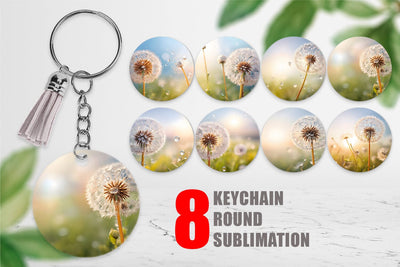 Keychain Dandelion Flower Sublimation artnoy 