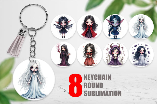 Keychain Dark Fantasy Dolls Sublimation artnoy 
