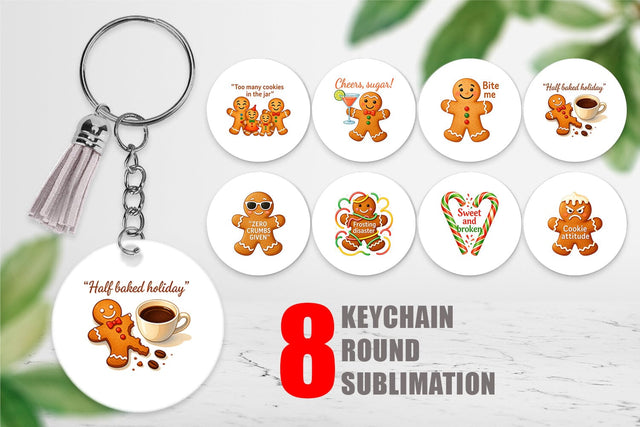 Keychain Dark Humor Gingerbread Sublimation artnoy 