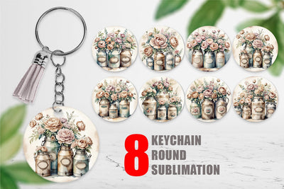 Keychain Decorative Milk Can Sublimation artnoy 