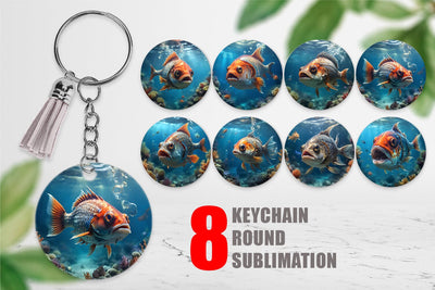 Keychain Deep Sea Fish Sublimation artnoy 
