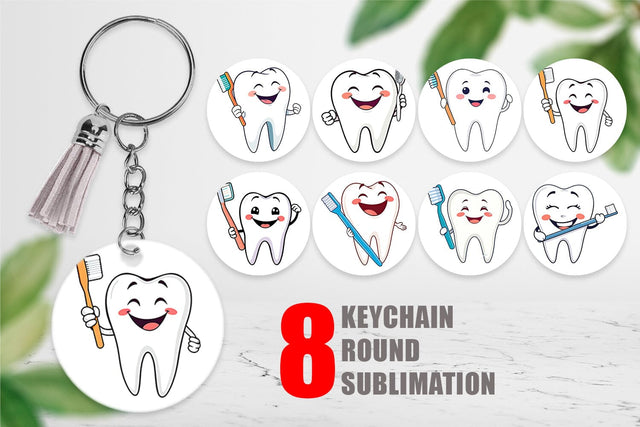 Keychain Dentist Tooth Sublimation artnoy 