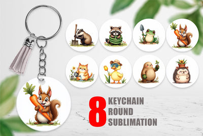 Keychain Derpy Garden Helpers Watercolor Sublimation artnoy 