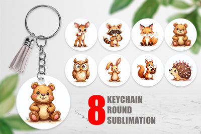 Keychain Derpy Gingerbread Woodland Creatures Sublimation artnoy 