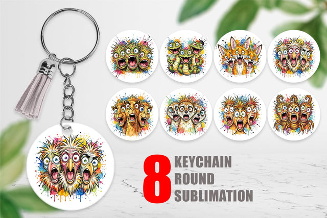 Keychain Desert Animal Heat Hysteria Ink Sketch Sublimation artnoy 