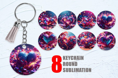 Keychain Design 3D Vibrant Love Sublimation artnoy 