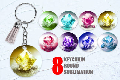 Keychain Design Amethyst Crystal Sublimation artnoy 