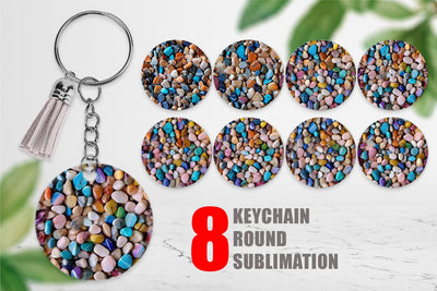 Keychain Design Colorful Stone Pattern Sublimation artnoy 