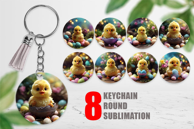 Keychain Design Easter Chick Sublimation artnoy 