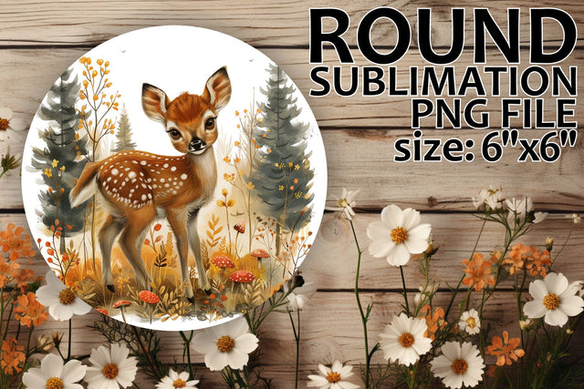 Keychain Design Featuring Deer and Floral Pattern Sublimation afrosvg 