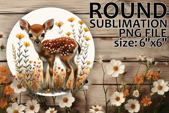 Keychain Design Featuring Deer and Flowers Sublimation afrosvg 