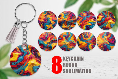 Keychain Design Liquid Multicolor Sublimation artnoy 