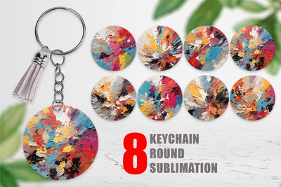 Keychain Design Multicolor Painting Sublimation artnoy 