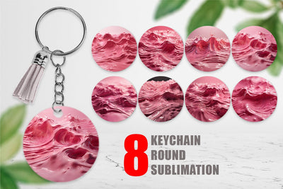 Keychain Design Pink Wave Liquid Sublimation artnoy 