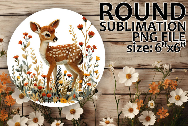 Keychain Design with Deer and Floral Pattern Sublimation afrosvg 