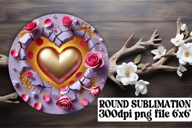 Keychain designs in round PNG format, perfect for sublimation! , 3D Heart Sublimation afrosvg 