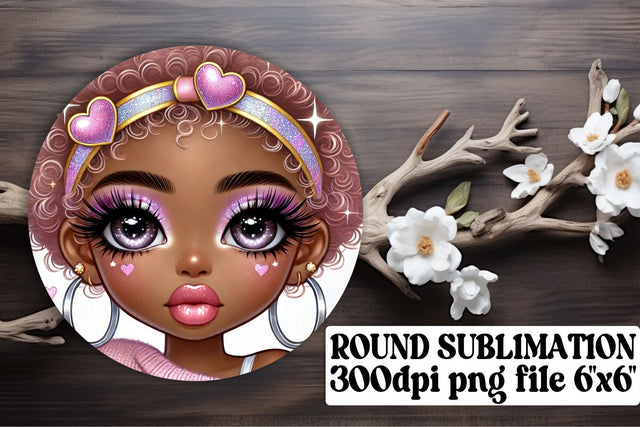 Keychain designs in round PNG format, perfect for sublimation! , Love Girl Sublimation afrosvg 