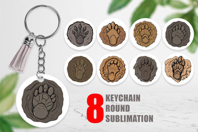 Keychain Dinosaur Footprint Sublimation artnoy 