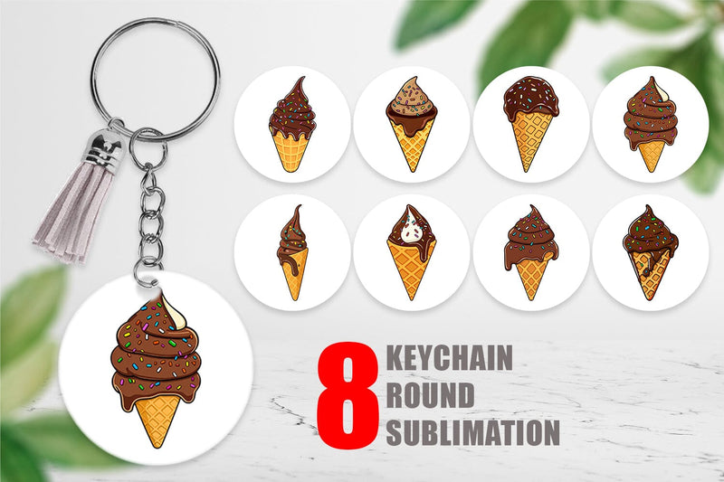 Keychain Dipped Ice Cream Sublimation artnoy 