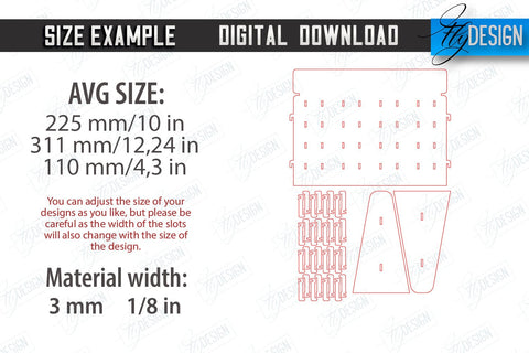 Keychain Display Stand Laser Cut | Craft Show Display Stand | Wooden Product Organizer | CNC File SVG Fly Design 