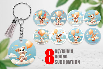 Keychain Dog With Balloon Sublimation artnoy 