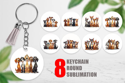 Keychain Dogs Emotion Sublimation artnoy 