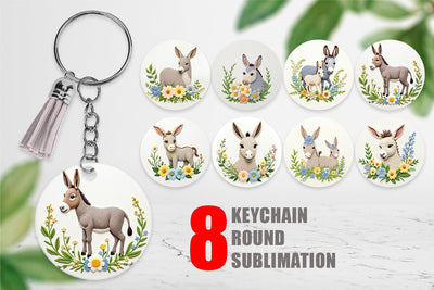 Keychain Donkey Embroidery Sublimation artnoy 