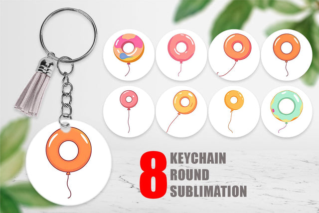 Keychain Donut Balloon Sublimation artnoy 