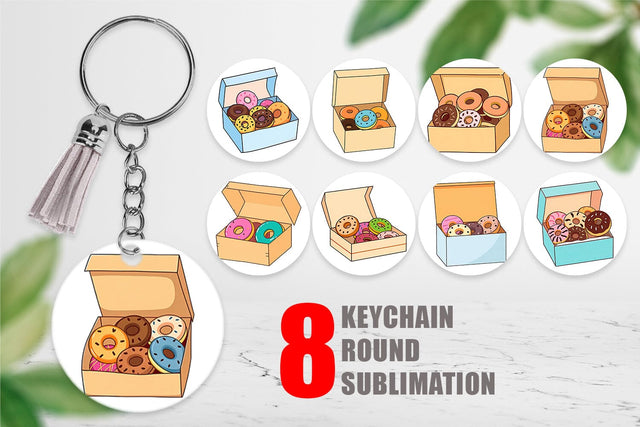 Keychain Donut Box Sublimation artnoy 