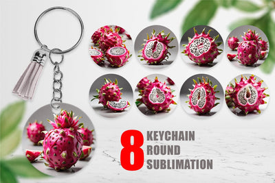 Keychain Dragon Fruit Sublimation artnoy 