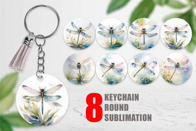 Keychain Dragonfly Summer Sublimation artnoy 