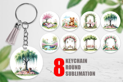 Keychain Dreamy Garden Picnic Sublimation artnoy 