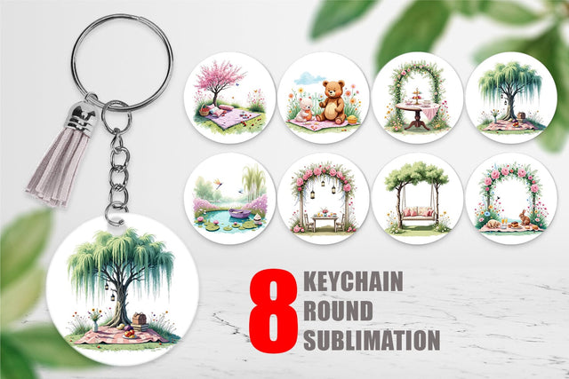 Keychain Dreamy Garden Picnic Sublimation artnoy 