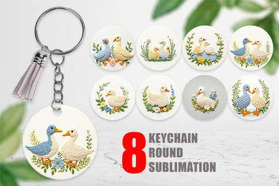 Keychain Duck Embroidery Sublimation artnoy 