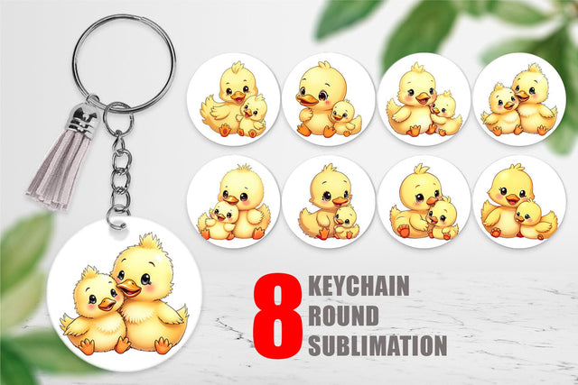 Keychain Duck Mother's Day Sublimation artnoy 