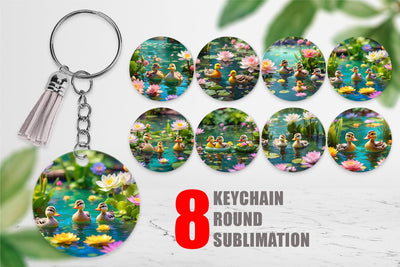 Keychain Ducks Swimming Sublimation artnoy 