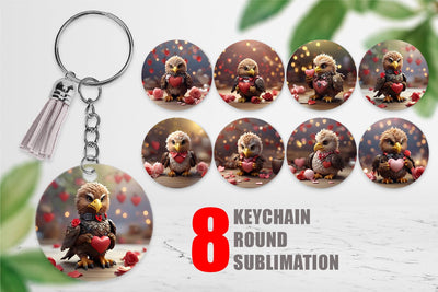 Keychain Eagle Valentine Sublimation artnoy 