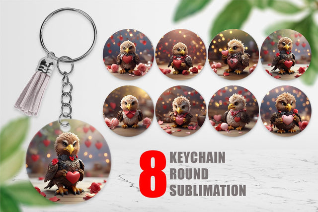 Keychain Eagle Valentine Sublimation artnoy 