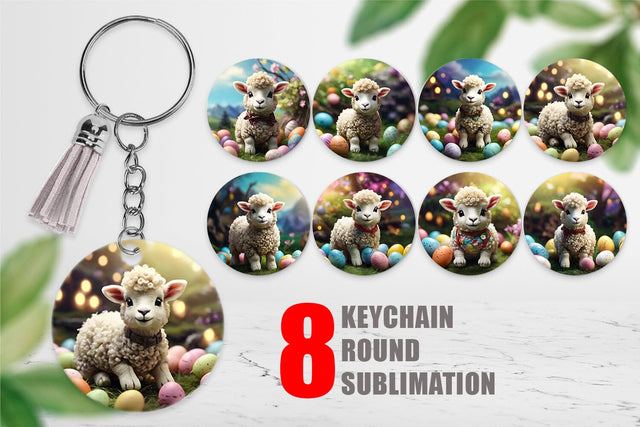 Keychain Easter Baby Sheep Sublimation artnoy 
