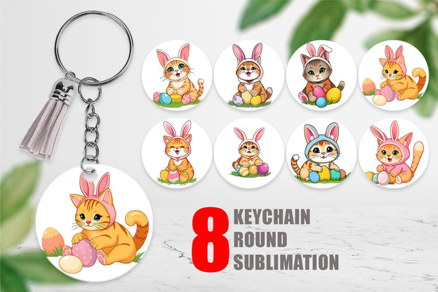 Keychain Easter Cat Sublimation artnoy 