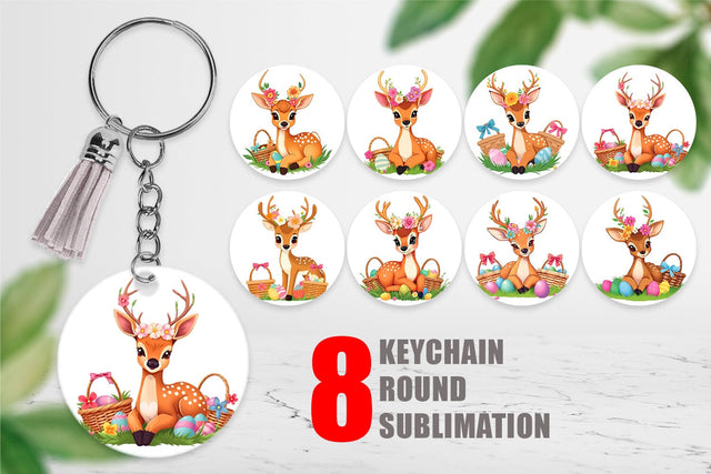 Keychain Easter Deer Sublimation artnoy 