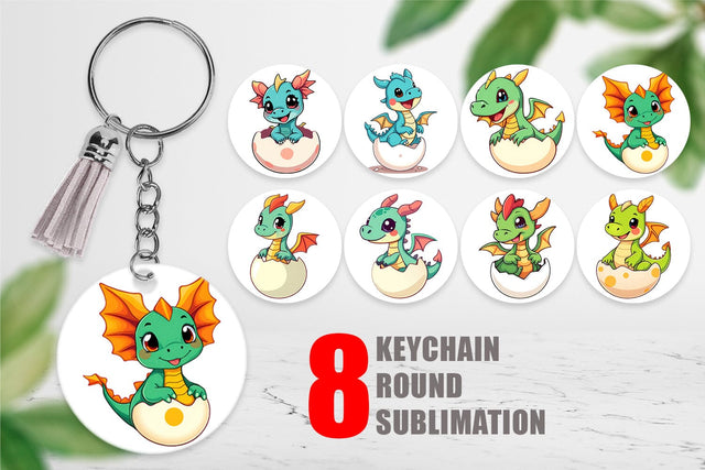 Keychain Easter Dragon Sublimation artnoy 