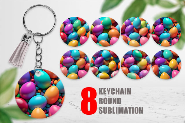 Keychain Easter Eggs Colorful Sublimation artnoy 