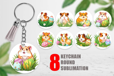 Keychain Easter Hamster Sublimation artnoy 