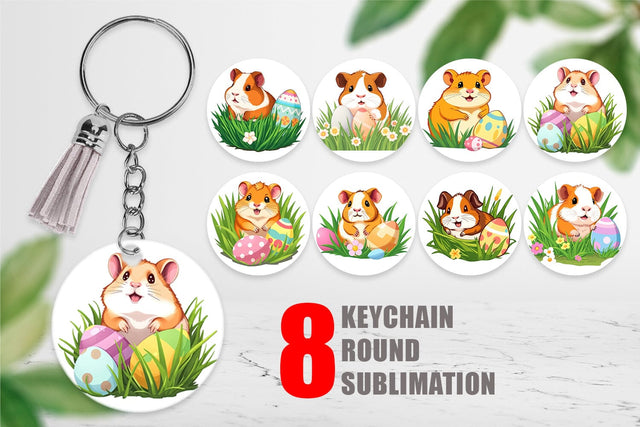 Keychain Easter Hamster Sublimation artnoy 
