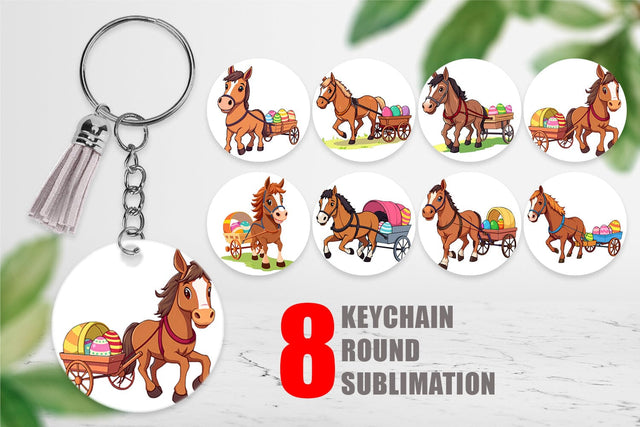 Keychain Easter Horse Sublimation artnoy 