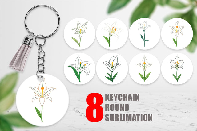 Keychain Easter Lily Sublimation artnoy 
