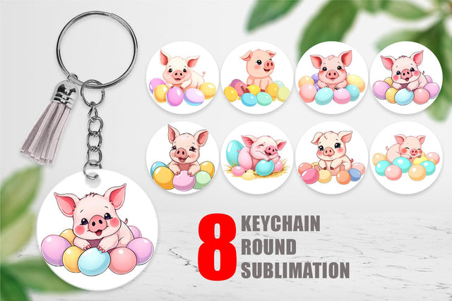 Keychain Easter Pig Sublimation artnoy 