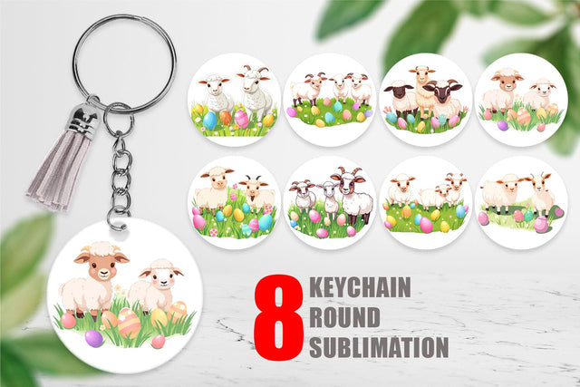 Keychain Easter Sheep Sublimation artnoy 